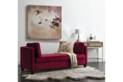 Circa Velvet 76" Settee -Living Room Furniture Shop 268346 pink fabric settee room 70