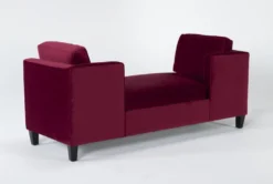 Circa Velvet 76" Settee -Living Room Furniture Shop 268346 pink fabric settee side 19