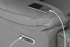 Eckhart Grey Leather Power Recliner With Power Headrest & USB -Living Room Furniture Shop 268356 hardware 51