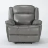 Eckhart Grey Leather Power Recliner With Power Headrest & USB
