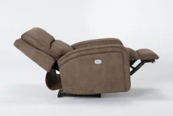 Palmer Brown Power Recliner With Power Headrest & USB -Living Room Furniture Shop 268373 brown polyester recliner recline 23