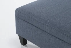 Perch II 40" Fabric Large Square Storage Ottoman -Living Room Furniture Shop 268464 blue fabric ottoman detail 45