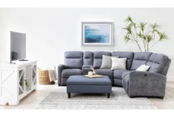 Perch II 40" Fabric Large Square Storage Ottoman -Living Room Furniture Shop 268464 blue fabric ottoman room 64