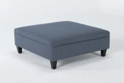 Perch II 40" Fabric Large Square Storage Ottoman -Living Room Furniture Shop 268464 blue fabric ottoman side 18