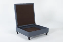 Perch II 40" Fabric Large Square Storage Ottoman -Living Room Furniture Shop 268464 blue fabric ottoman side 19