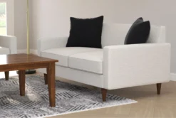 Arya Chenille 62" Loveseat -Living Room Furniture Shop 269565 grey fabric loveseat room 61