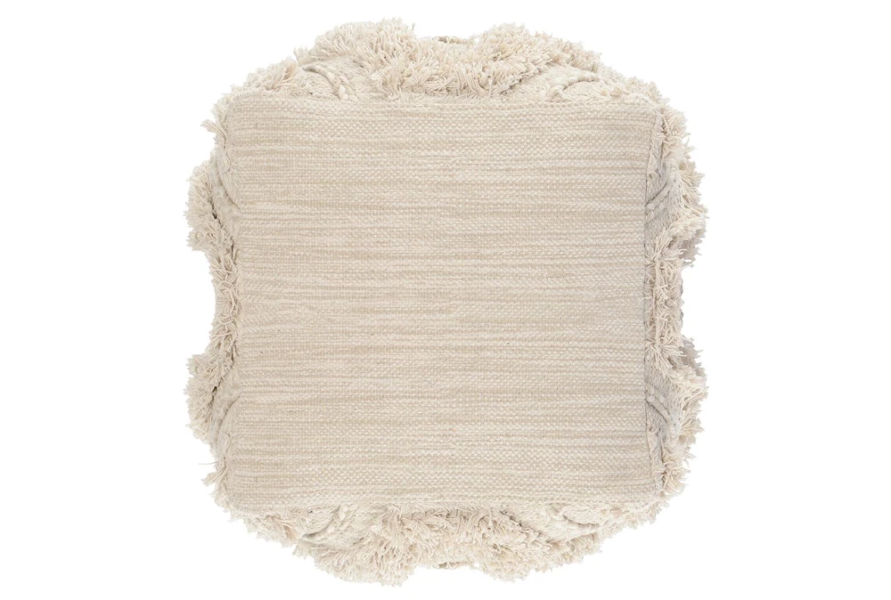 Pouf-Textured Ivory Zig Zag 18X18 2 Pouf-Textured Ivory Zig Zag 18X18 - Image 2