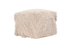 Pouf-Textured Ivory Zig Zag 18X18