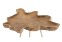 Teak Root And Metal Tray Accent Table -Living Room Furniture Shop 269928 brown wood accent table detail 44