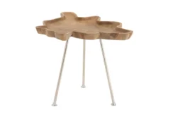 Teak Root And Metal Tray Accent Table -Living Room Furniture Shop 269928 brown wood accent table material 76