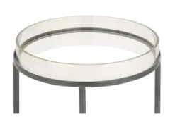 16" Metal And Acrylic Tray Accent Table -Living Room Furniture Shop 269942 grey metal accent table material 76