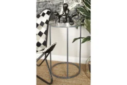 16" Metal And Acrylic Tray Accent Table -Living Room Furniture Shop 269942 grey metal accent table room 85