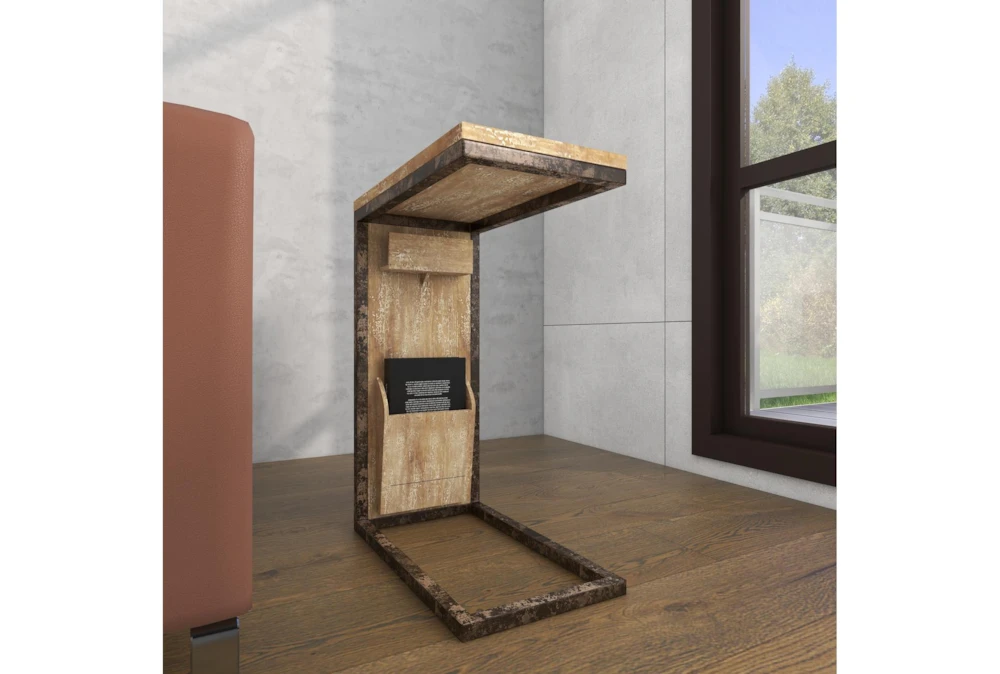 Metal And Wood C-Table With Storage 9 Metal And Wood C-Table With Storage - Image 9