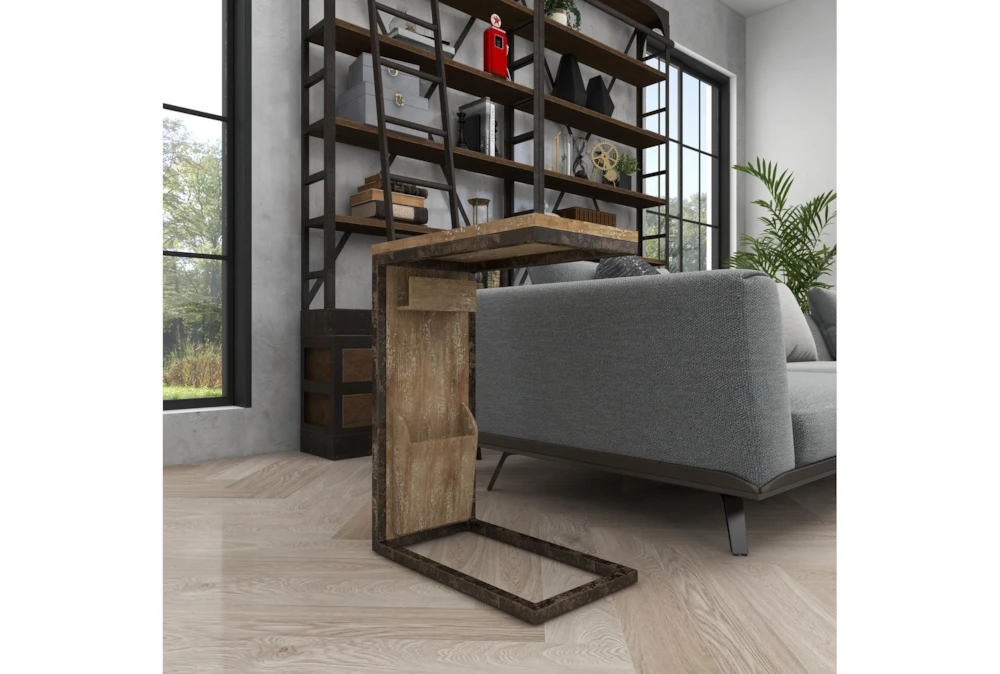 Metal And Wood C-Table With Storage 10 Metal And Wood C-Table With Storage - Image 10