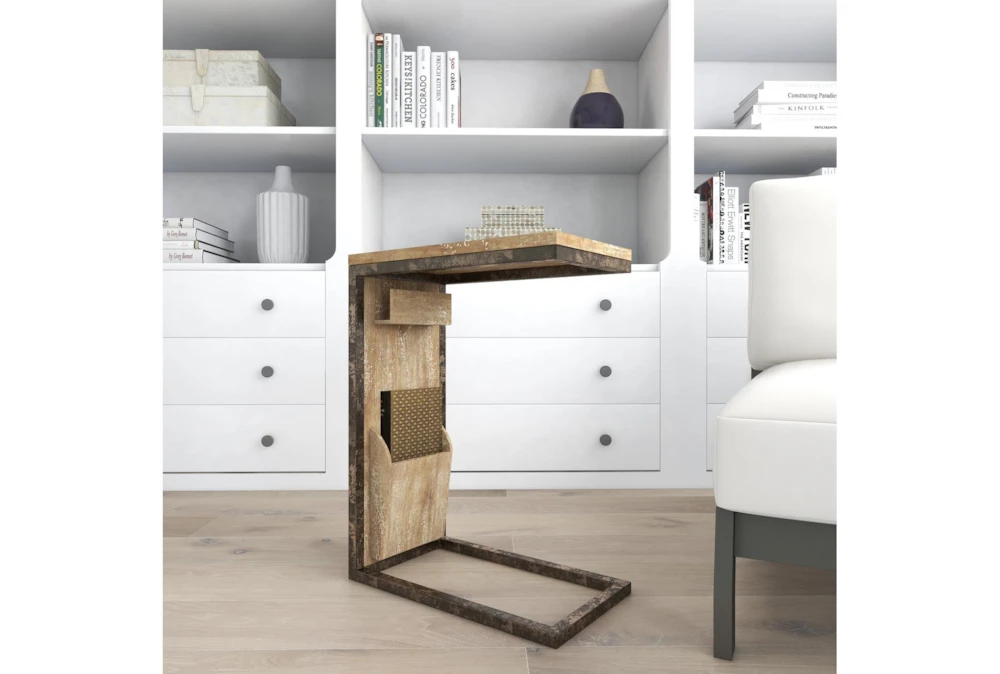 Metal And Wood C-Table With Storage 12 Metal And Wood C-Table With Storage - Image 12