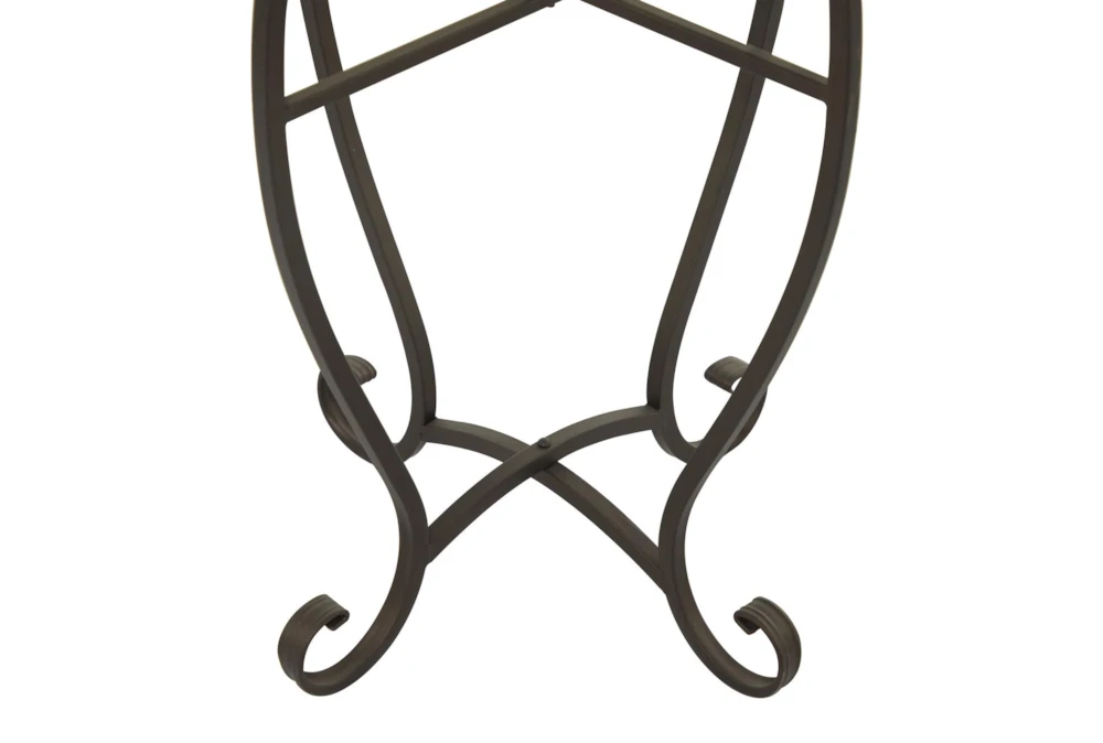 16" Traditional Scrolled Round Metal And Marble Accent Table 2 16" Traditional Scrolled Round Metal And Marble Accent Table - Image 2