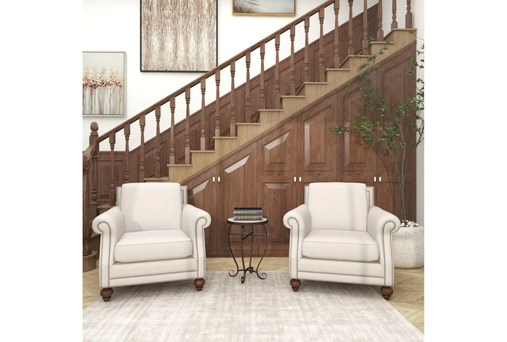 16" Traditional Scrolled Round Metal And Marble Accent Table 6 16" Traditional Scrolled Round Metal And Marble Accent Table - Image 6