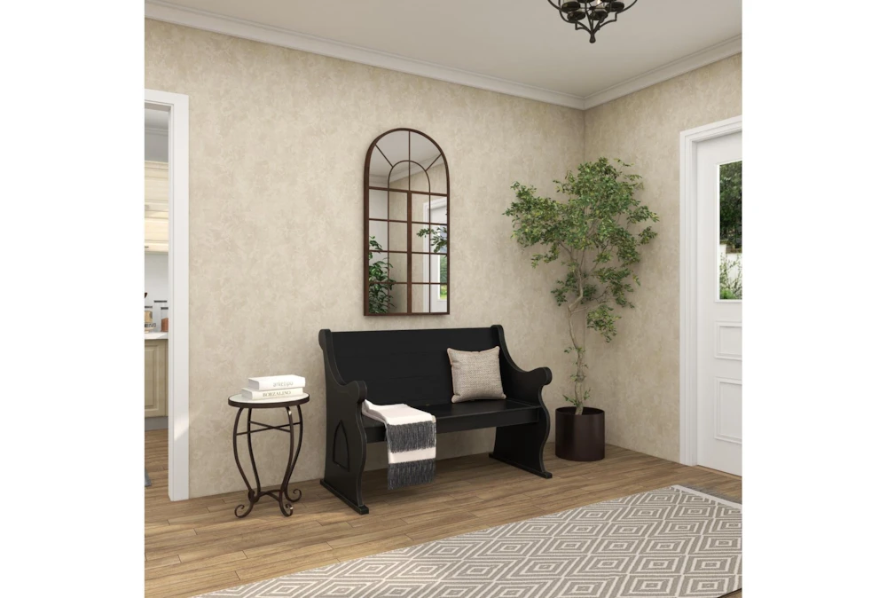 16" Traditional Scrolled Round Metal And Marble Accent Table 14 16" Traditional Scrolled Round Metal And Marble Accent Table - Image 14