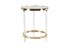 19" Modern Round Mirrored Accent Table -Living Room Furniture Shop 270015 gold acrylic accent table material 76