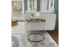 19" Modern Round Mirrored Accent Table -Living Room Furniture Shop 270015 gold acrylic accent table room 89