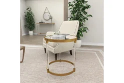 19" Modern Round Mirrored Accent Table -Living Room Furniture Shop 270015 gold acrylic accent table room 90