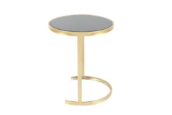 Metallic Gold And Black Nesting Accent Tables-Set Of 3 -Living Room Furniture Shop 270029 gold metal accent table front 04