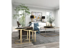 Metallic Gold And Black Nesting Accent Tables-Set Of 3 -Living Room Furniture Shop 270029 gold metal accent table room 86