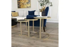 Metallic Gold And Black Nesting Accent Tables-Set Of 3 -Living Room Furniture Shop 270029 gold metal accent table room 90