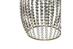 16" Silver Bead And Wood Accent Table -Living Room Furniture Shop 270295 silver metal accent table detail 44