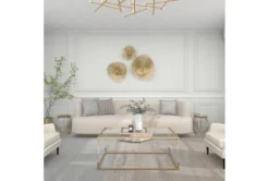 16" Silver Bead And Wood Accent Table -Living Room Furniture Shop 270295 silver metal accent table room 95