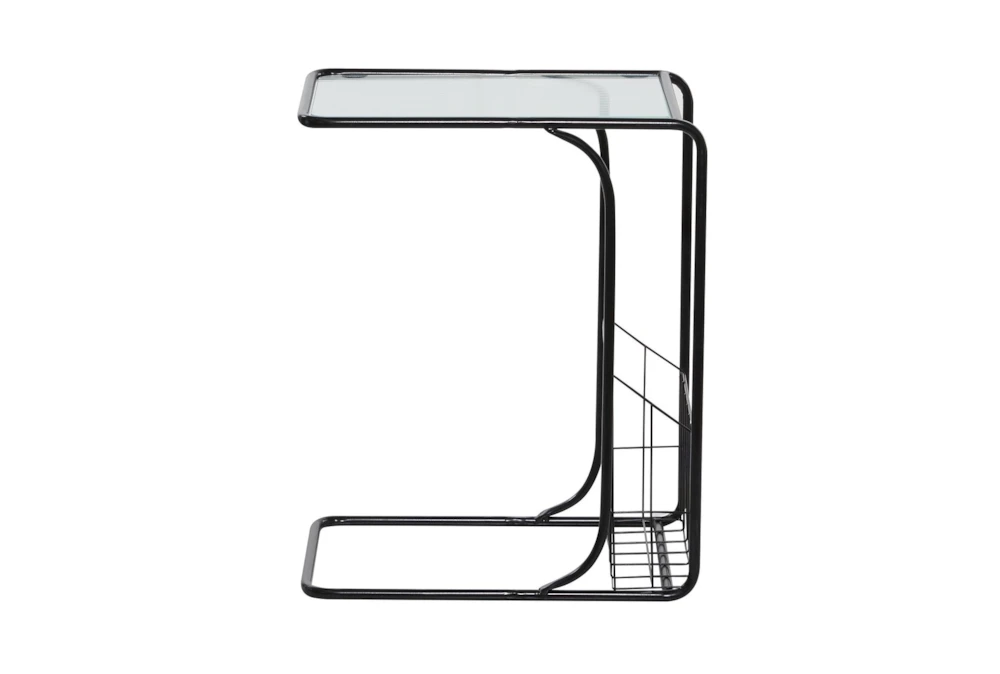 Metal And Glass C Table With Magazine Rack 2 Metal And Glass C Table With Magazine Rack - Image 2