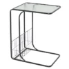 Metal And Glass C Table With Magazine Rack