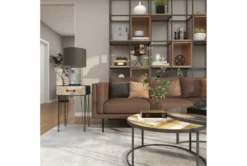 Modern Iron And Wood End Table With Chevron Patterned Drawer -Living Room Furniture Shop 270339 black metal accent table room 86