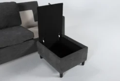 Mikayla Graphite 76" Queen Plus Sleeper With Reversible Chaise -Living Room Furniture Shop 270875 grey fabric sleeper detail 46