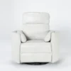 Rayna Ivory Leather Power Swivel Gider Recliner With Built-In Battery & USB
