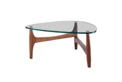 Stowe Glass Triangle 35 Inch Coffee Table -Living Room Furniture Shop 271650 clear glass coffee table detail 45