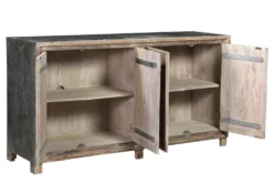 4 Door + Iron Accent Cabinet 8 4 Door + Iron Accent Cabinet -Living Room Furniture Shop 271836 natural wood cabinet storage 12