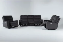 Ronan Steel 3 Piece Power Reclining Living Room Set 8 Ronan Steel 3 Piece Power Reclining Living Room Set -Living Room Furniture Shop 272875 silver fabric living room set side 18