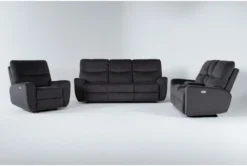 Ronan Steel 3 Piece Power Reclining Living Room Set