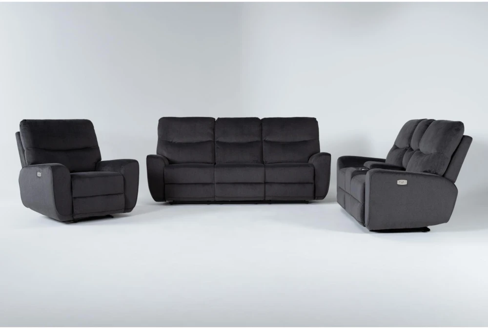 Ronan Steel 3 Piece Power Reclining Living Room Set 1 Ronan Steel 3 Piece Power Reclining Living Room Set