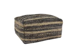 Pouf-Natural + Black Stripe 24 X 24 X 12