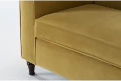 Frances Velvet 60" Settee -Living Room Furniture Shop 275273 yellow fabric settee detail 44