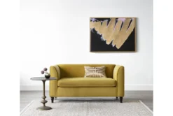 Frances Velvet 60" Settee -Living Room Furniture Shop 275273 yellow fabric settee room 59