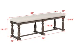 Regent 60" Dining Bench -Living Room Furniture Shop 275485 detail 44