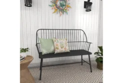 Melody Metal Spindle Bench 34 Melody Metal Spindle Bench -Living Room Furniture Shop 275857 black metal bench room 90