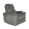 Jagger Grey Power Recliner With Power Headrest, Cupholders & USB