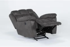 Ackert Grey Manual Glider Recliner -Living Room Furniture Shop 276029 grey polyester recliner side 20