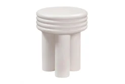 Vitra Ivory Concrete End Table -Living Room Furniture Shop 276581 white concrete accent table front 02