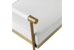 Anita White Faux Leather Gold Bench -Living Room Furniture Shop 276586 white fabric bench detail 45