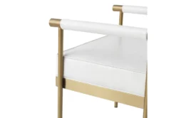Anita White Faux Leather Gold Bench -Living Room Furniture Shop 276586 white fabric bench detail 47